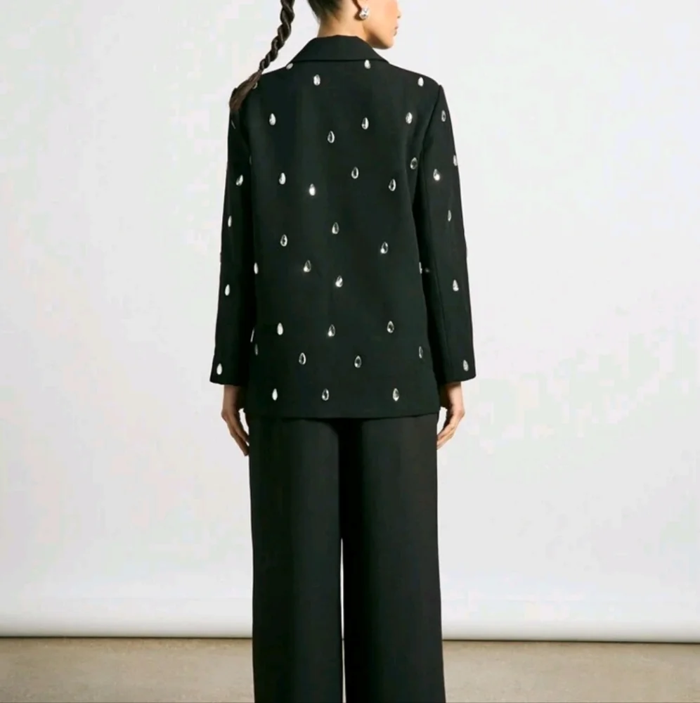 Diamante Embellished Oversized Blazer - Picture 3 of 4